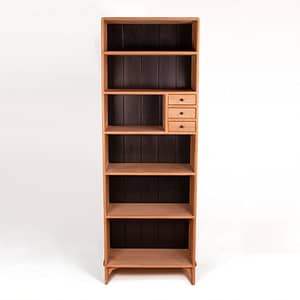 6 Shelf Bookcase with 3 Small Drawers. Hand Crafted & Joined from Solid Western Cedar. One-of-a Kind.