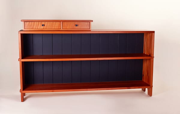 Hand Made Redwood Bookcase with Removeable Drawer Cabinet